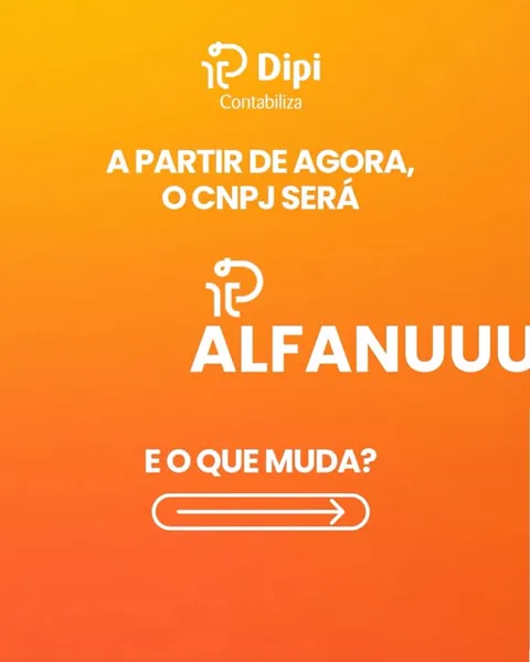 Publicação da DipiContabiliza sobre o CNPJ alfanumérico, 16 de julho de 2026